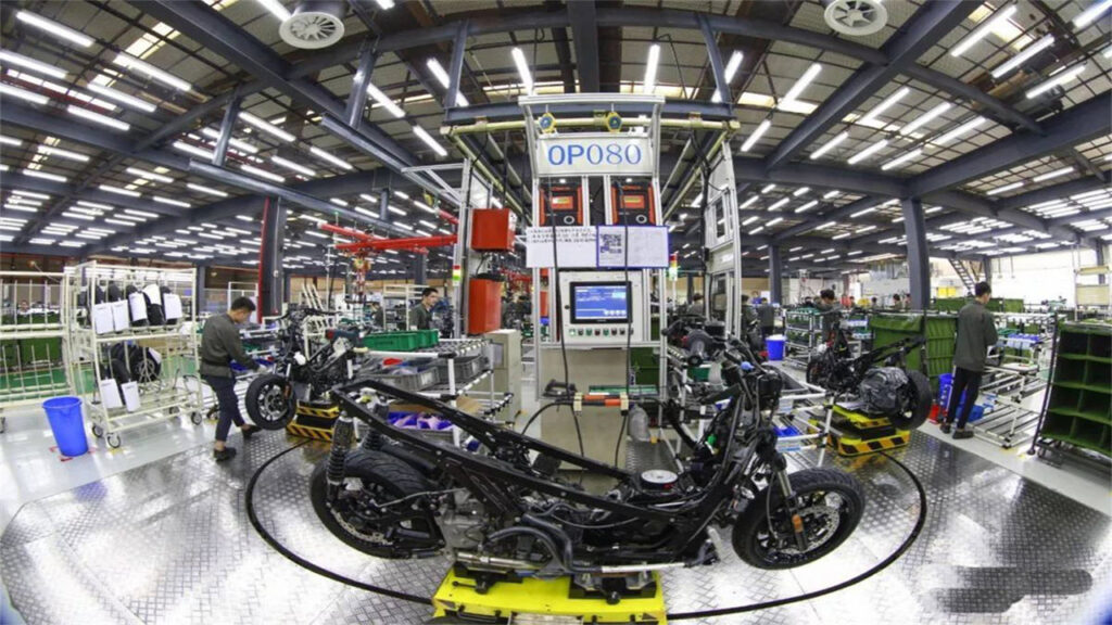 AGV motorcycle assembly line